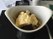 Sticky toffee pudding and vanilla ice cream